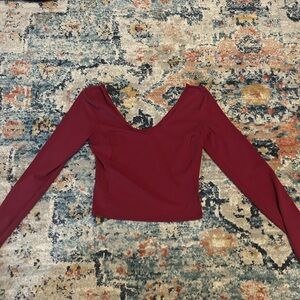 Red Lululemon Open Back Align Longsleeve